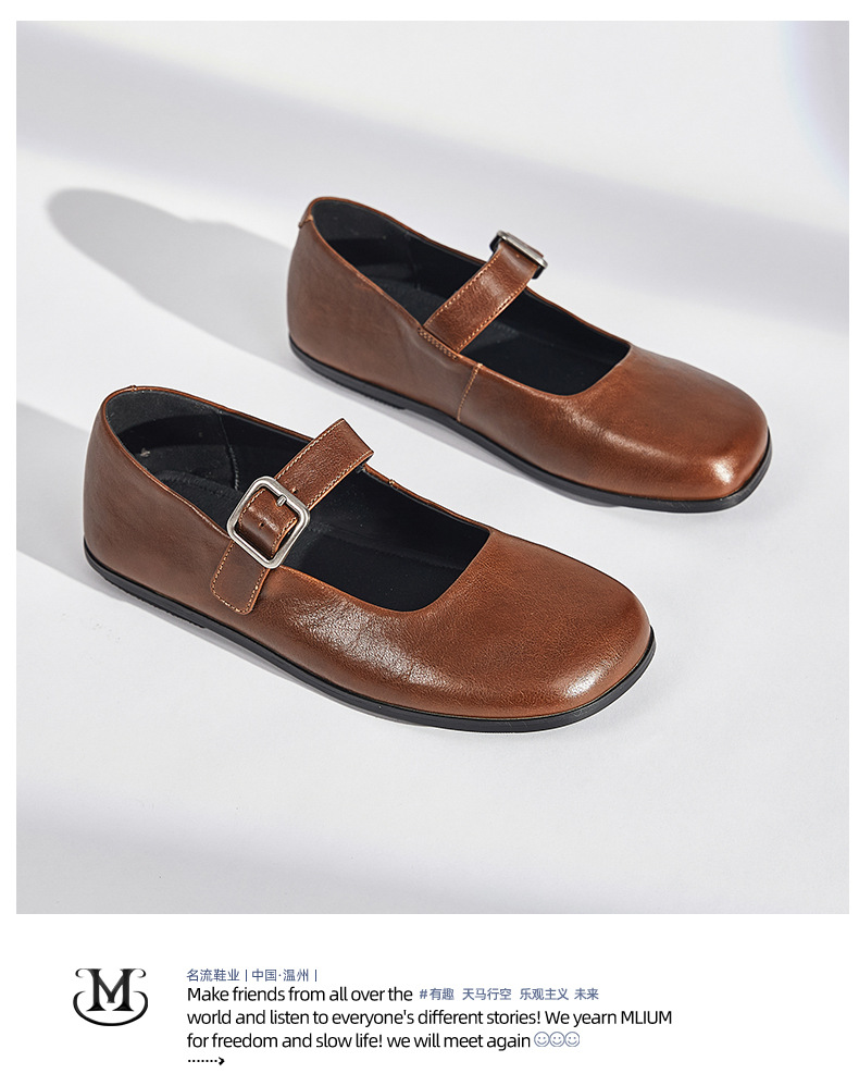 头层羊皮玛丽珍鞋女2025夏季新款方头浅口单鞋女法式绝美休闲女鞋详情35