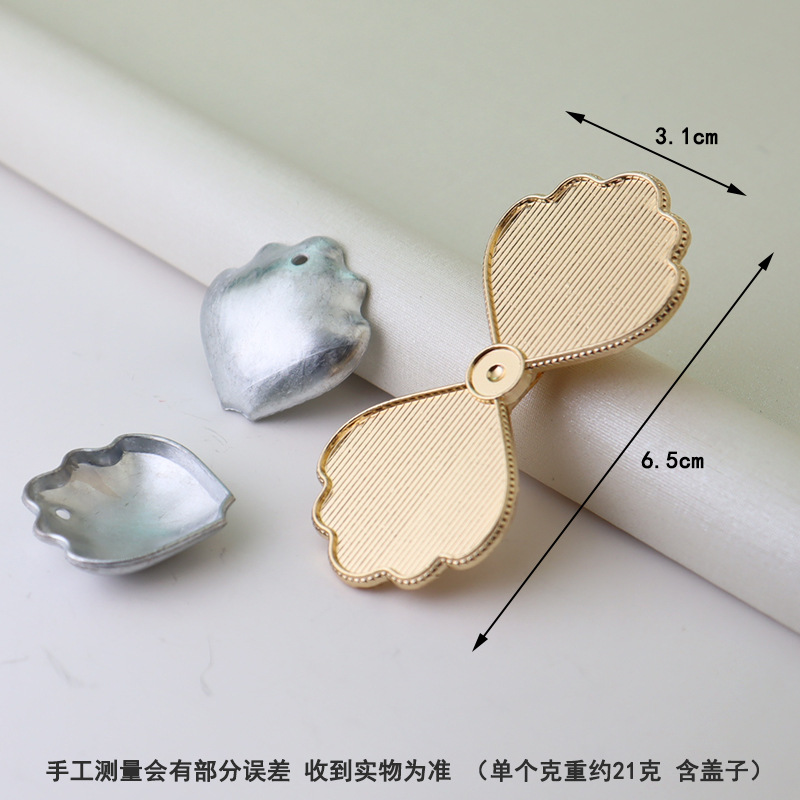 宋锦发夹底托 新中式发夹蓝染刺绣配件包布发夹diy底胚鸭嘴夹发卡详情8