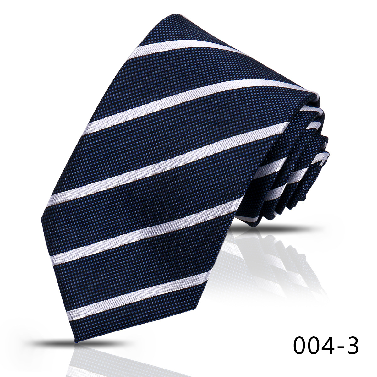 男士商务职业条纹领带8CM高级感蓝色藏青手打衬衣搭配嵊州现货详情14