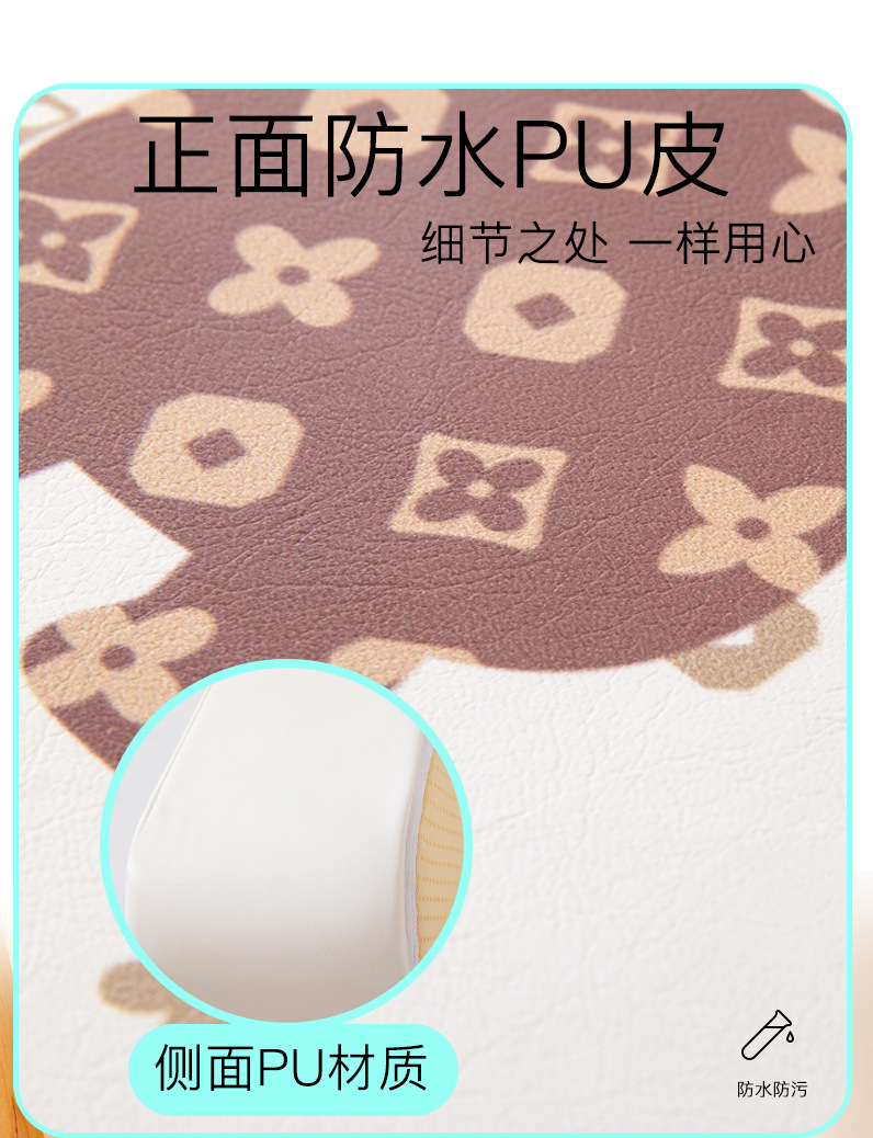 儿童增高坐垫宝宝吃饭座椅PU皮防水防污娃娃小学生学习加高餐椅垫详情9