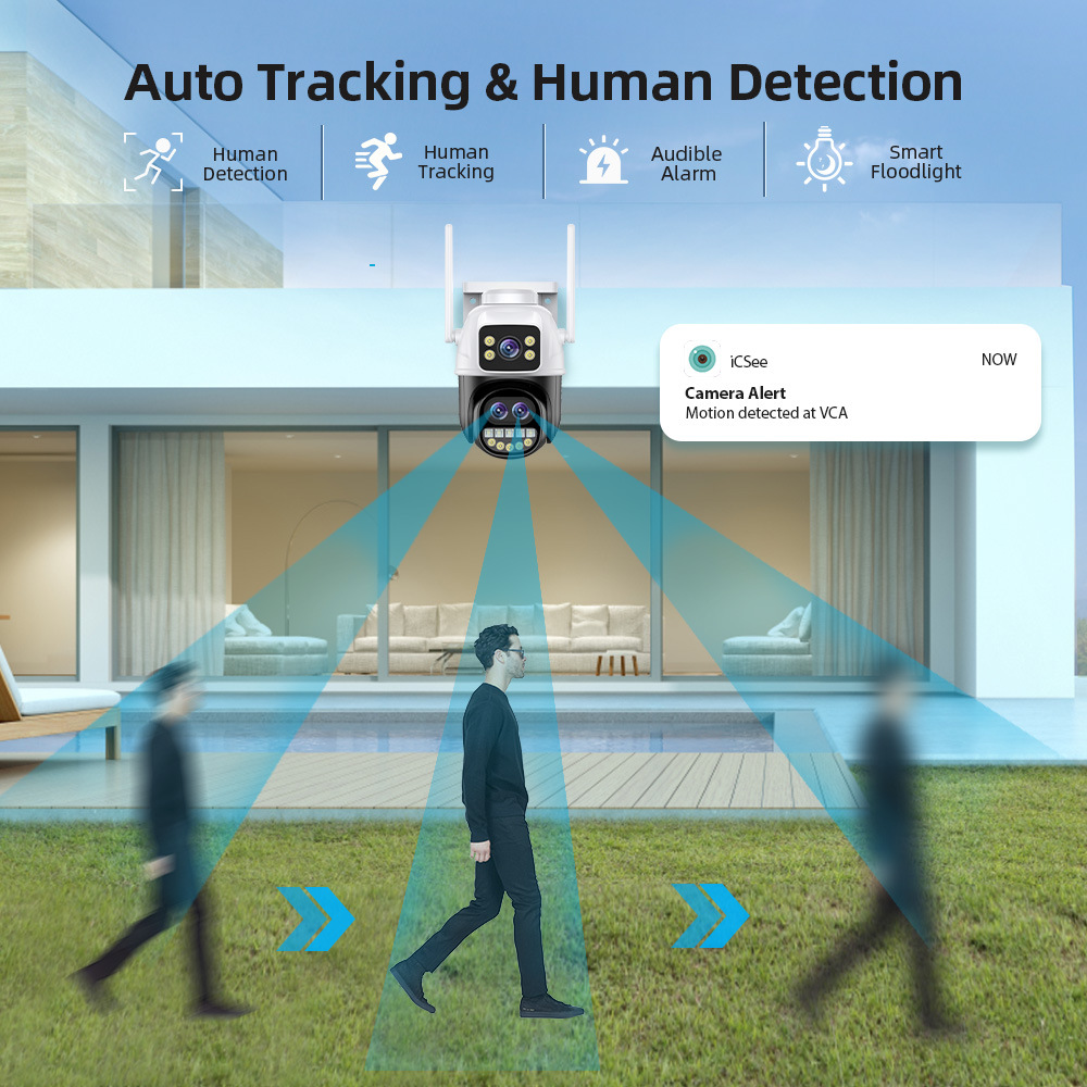 Three-eye zoom surveillance camera, home high-definition camera, wireless camera, wifi network, indoor and outdoor monitor pic 7