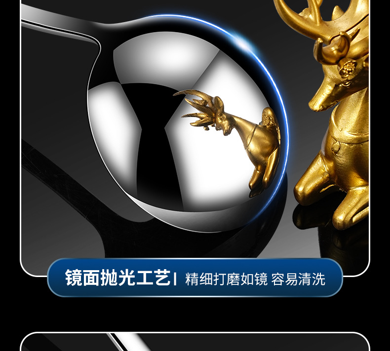 汤勺长柄304食品级不锈钢家用盛汤勺子火锅漏勺隔油勺套装号加厚详情16