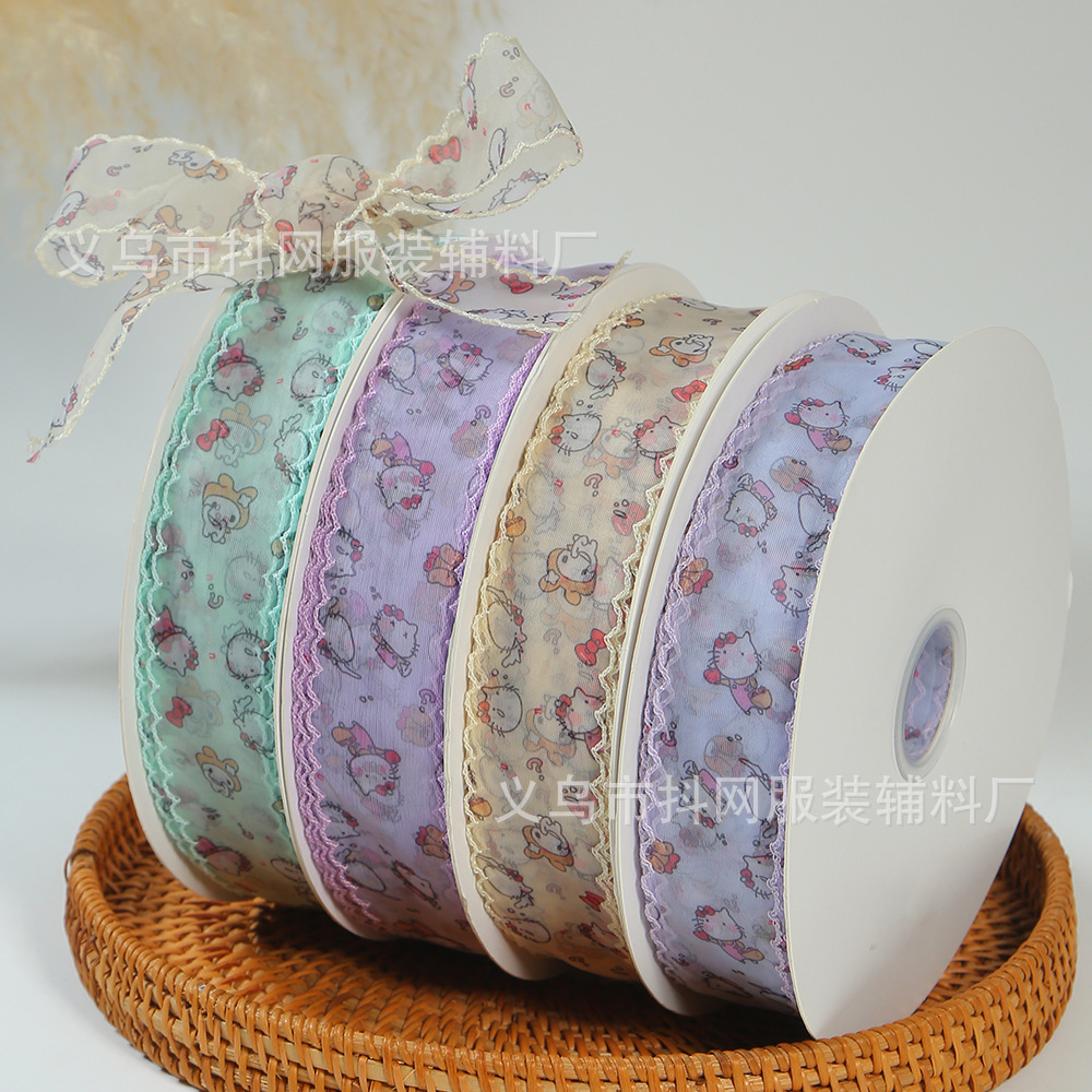 Wholesale of new 4cm cartoon kitten handmade diy hair accessories, headwear, bow accessories, ribbon gift boxes and packaging straps pic 2