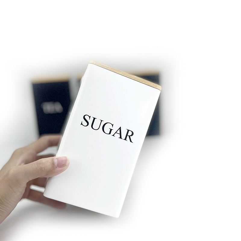 厨房用品竹盖方形铁盒coffeetea咖啡豆罐糖果茶叶包装现货茶叶罐详情7