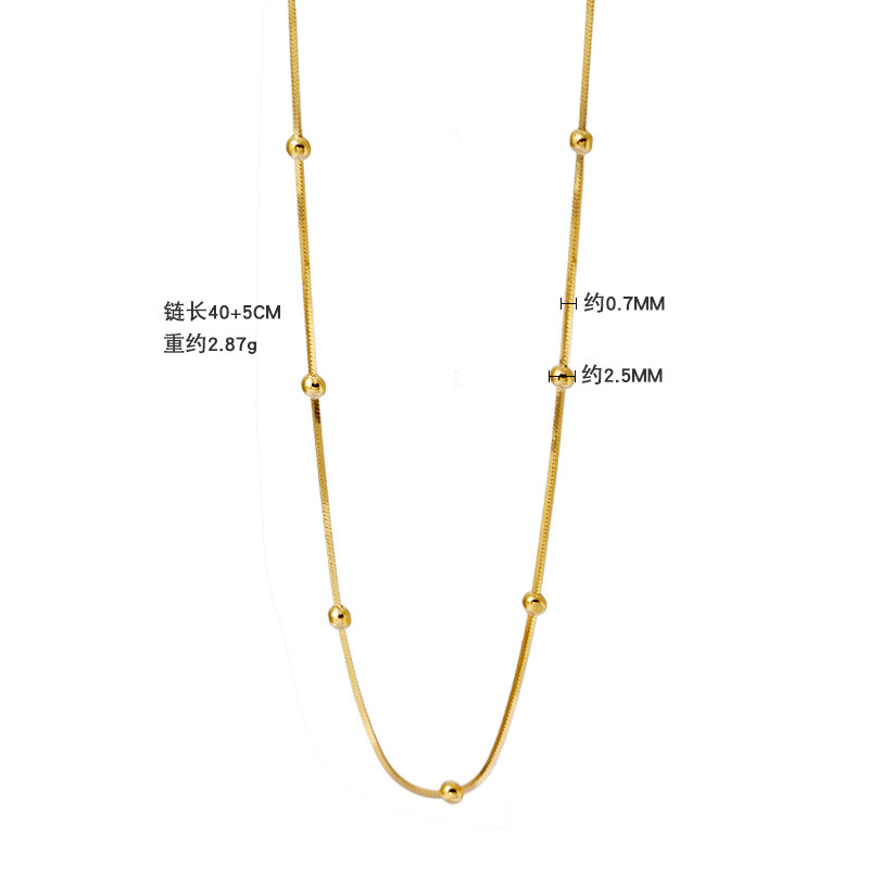 925纯银项链设计隔珠链蛇骨链百搭女高级感ins毛衣链饰品批发青岛详情3