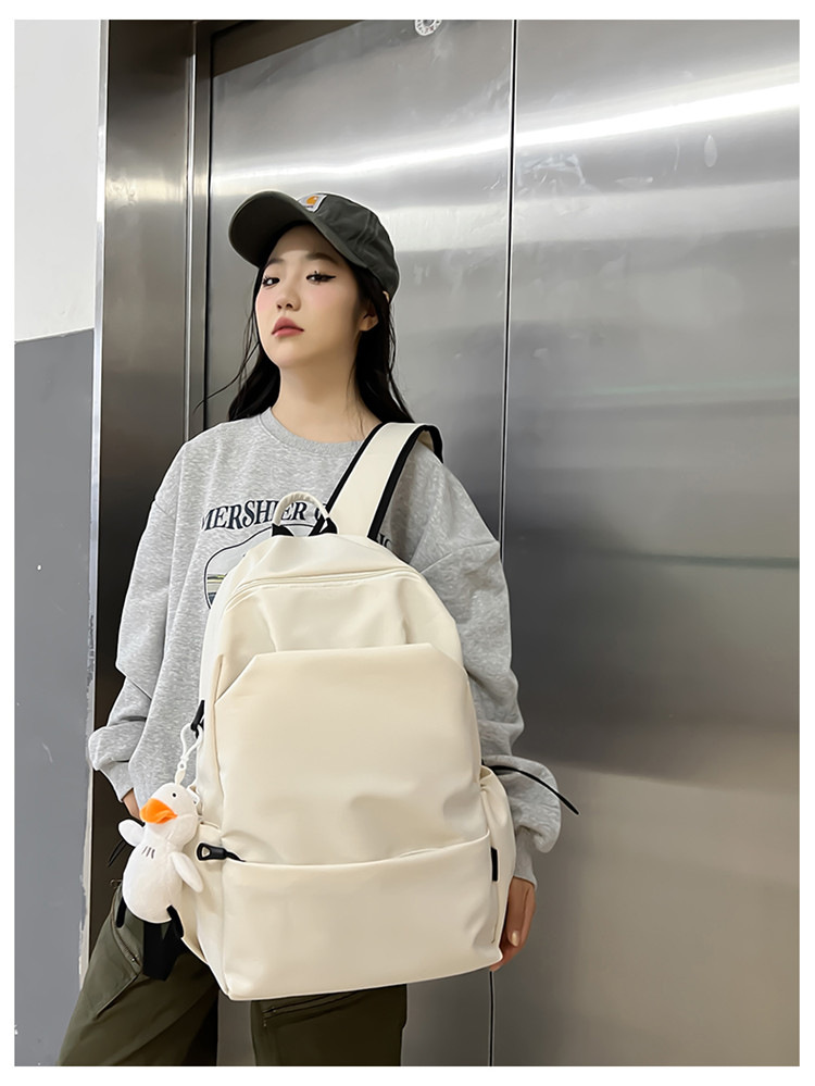 中大学生书包女潮流褶皱双肩包男批发 学院风情侣休闲耐用双肩包详情35