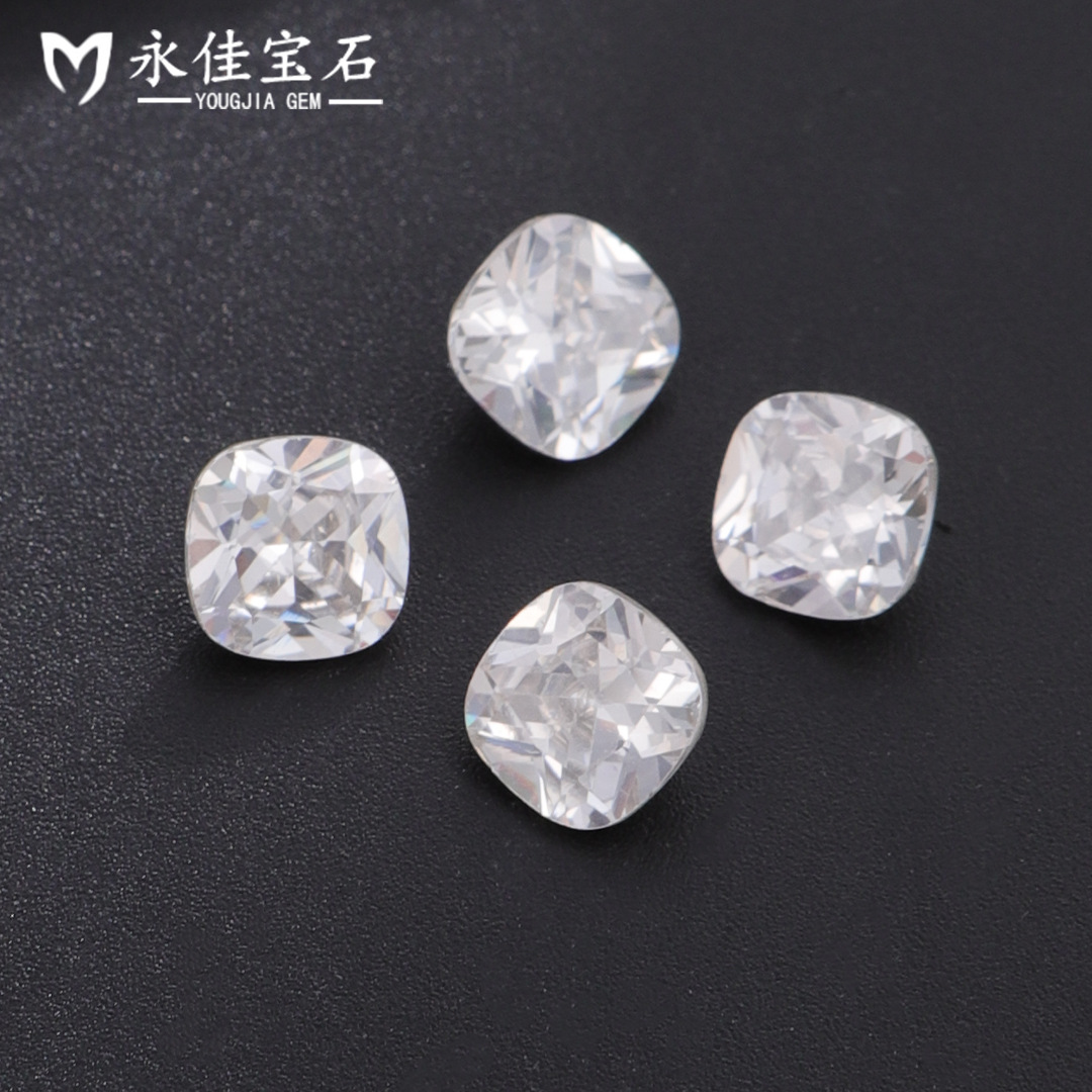 永佳宝石镀底锆石美甲钻饰爆闪白色肥方冰糖尖底异形饰品配件锆石详情3