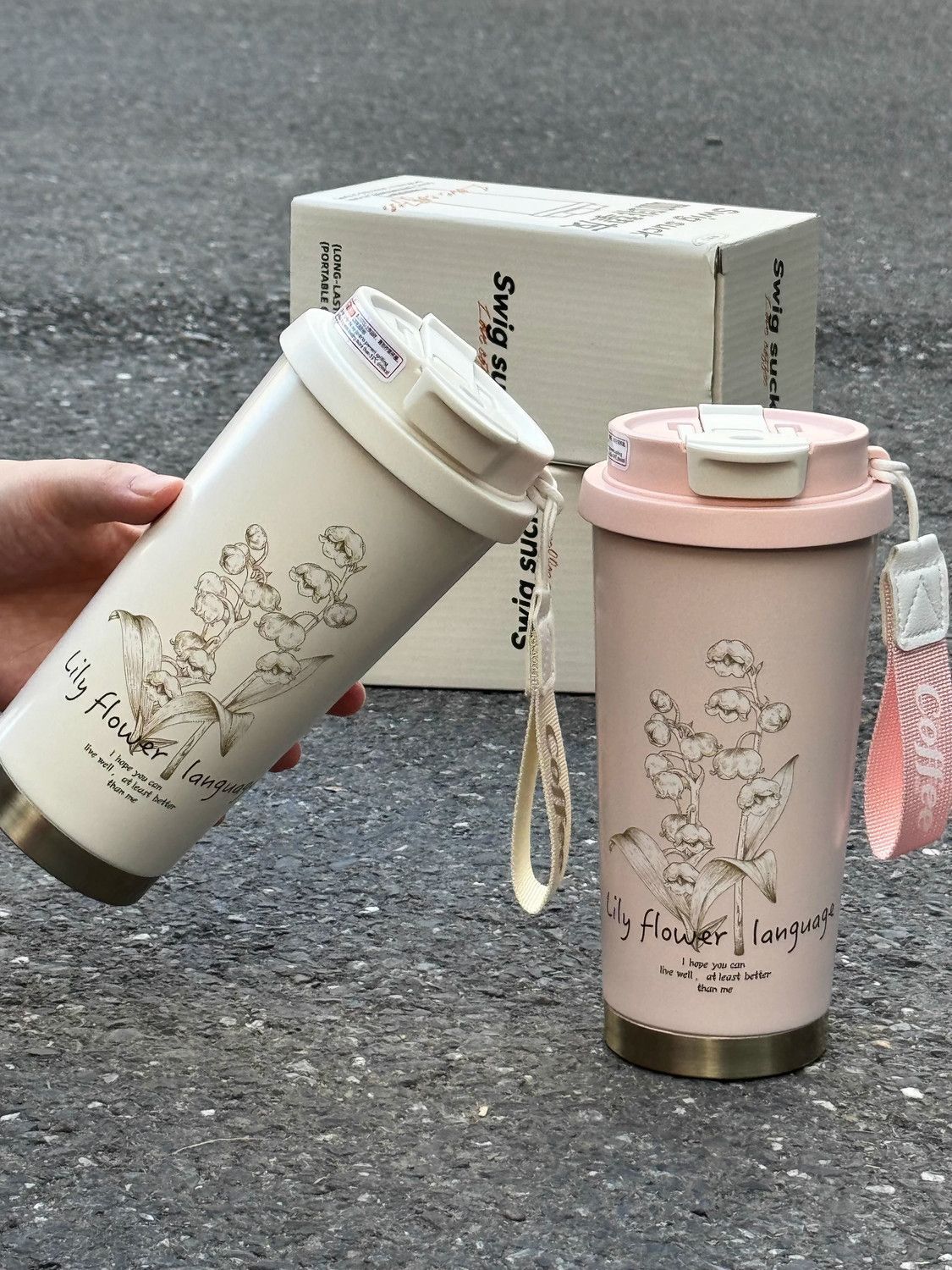 新款铃兰保温杯316不锈钢咖啡杯女生大容量高颜值吸管水杯礼品杯详情10