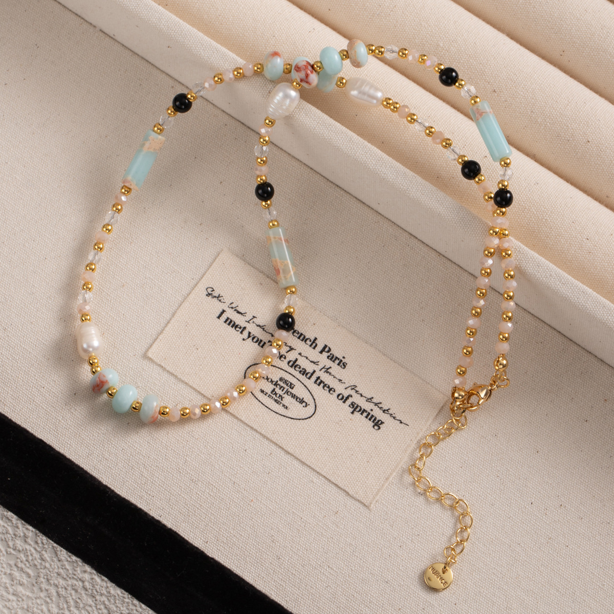 High-end colored beaded necklace for women, light luxury and niche spring and summer dopamine freshwater pearl collarbone chain necklace wholesale pic 50