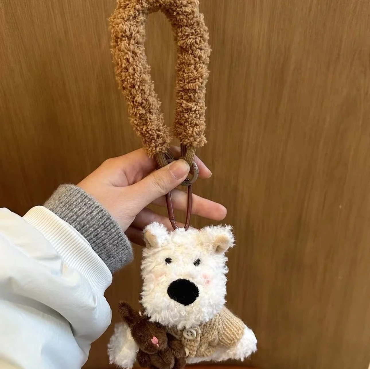 网红爆款西高地毛绒挂件公仔可爱潦草小狗包包挂饰车载摆件小礼物详情22