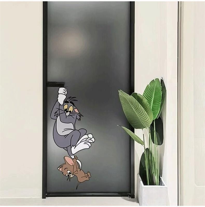 猫和老鼠卫生间玻璃门贴纸创意卡通浴室厕所装饰贴画厨房防水贴膜详情8