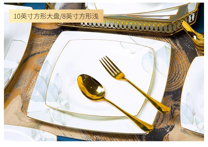 碗碟套装家用高温轻奢2025景德镇陶瓷骨瓷餐具碗盘筷盘子简约饭碗详情26