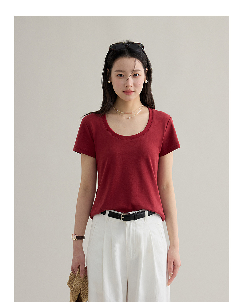 【 Blockbuster B: Super Comfortable Double-collar T-shirt with Upgraded Fabric 】 Spring short-sleeved T-shirt pic 77