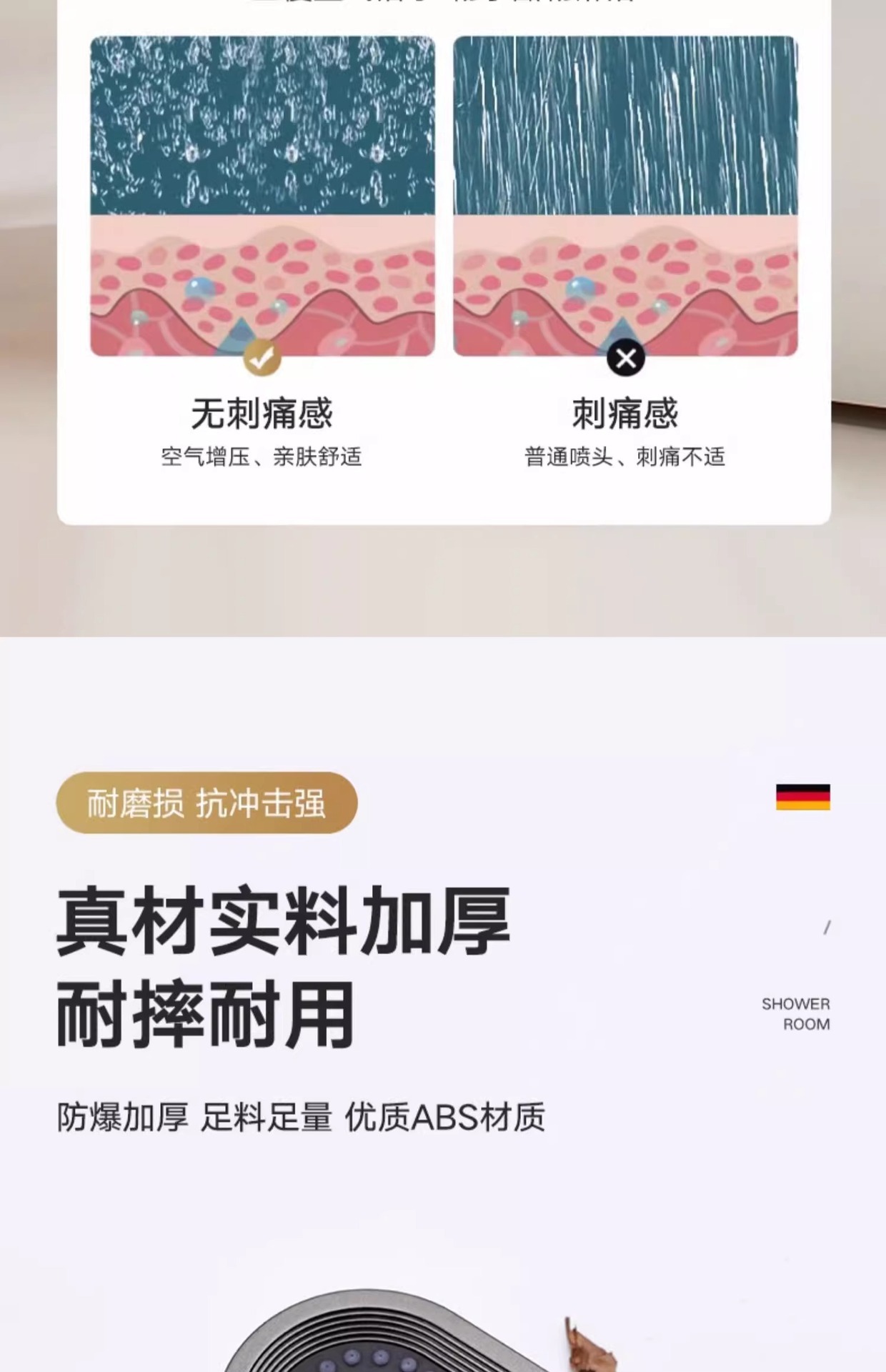 Handheld pressurized showerhead, pressurized filtration, large water output, handheld showerhead, beauty set, showerhead pic 10