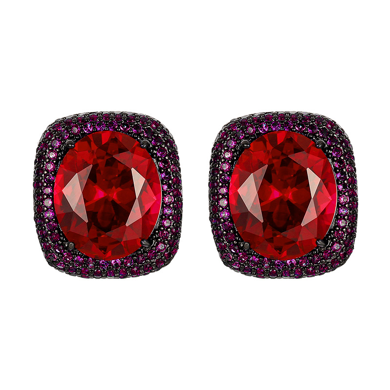 2025新款庄生生珠宝铜底镀金仿真红刚玉黑金高级感套装女石13*18详情11