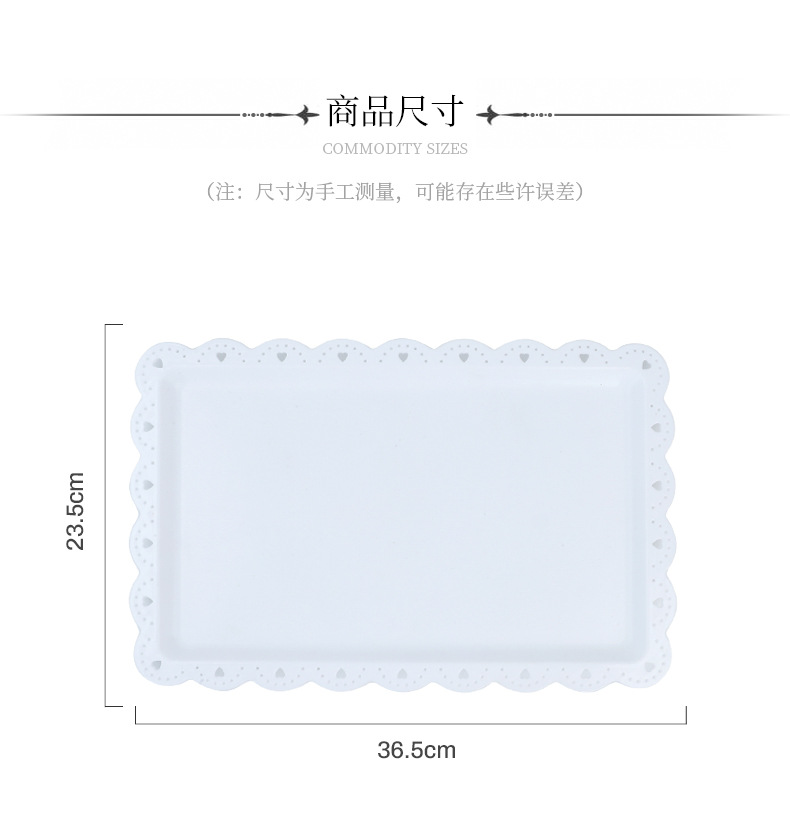 欧式塑料果盘慕斯餐盘托盘长方形饼盘西点甜品塑料盘放杯子小吃盘详情12