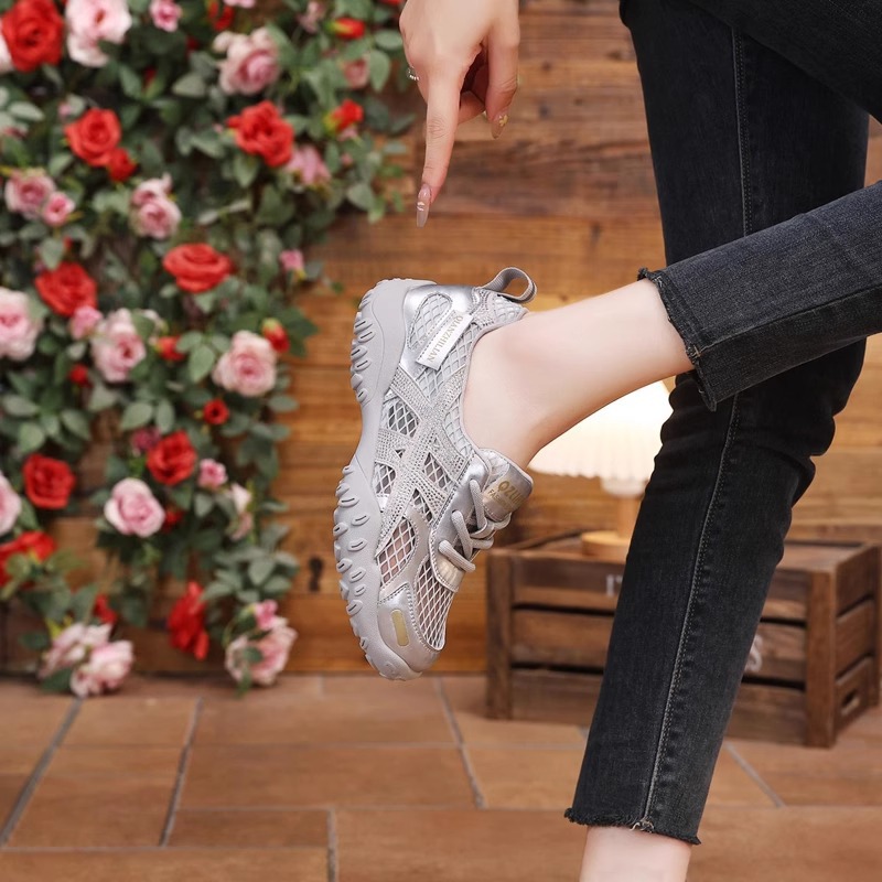 韩系网面系带小白鞋女2025夏季新款时尚百搭舒适运动休闲透气板鞋详情13