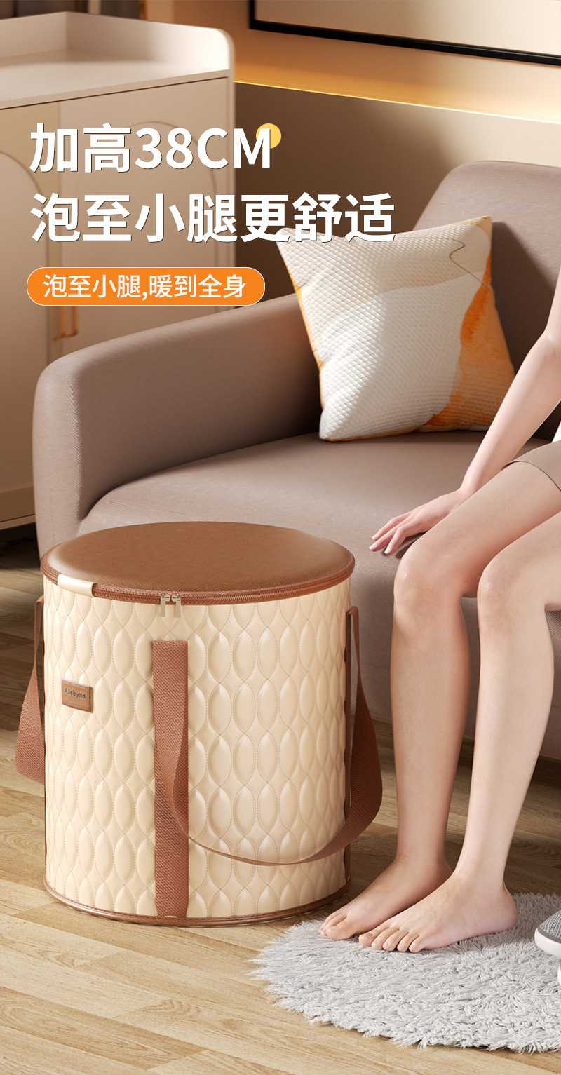 跨境电商可折叠泡脚袋加高过小腿泡脚桶家用洗脚盆便携式足浴神器详情8