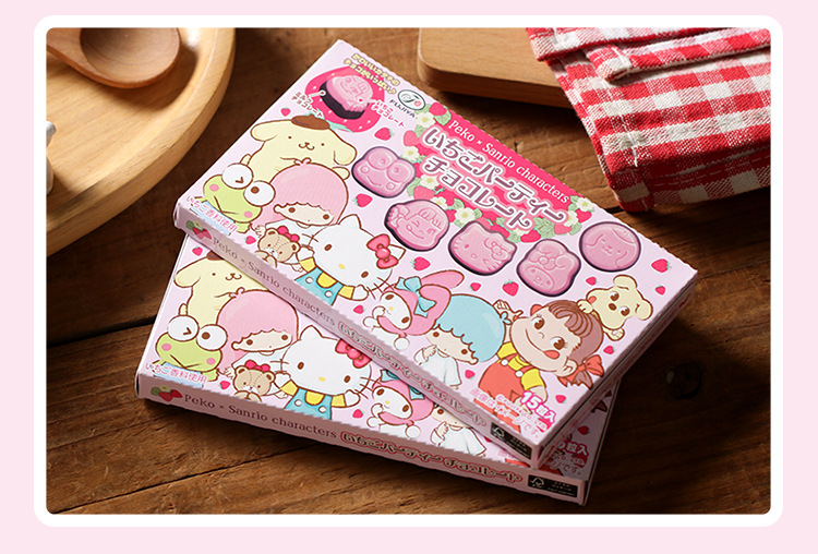 hellokitty Sanrio Strawberry Chocolate Hello Kitty kt Candy Children 40g*10 from the top Japanese imported snack brand pic 5