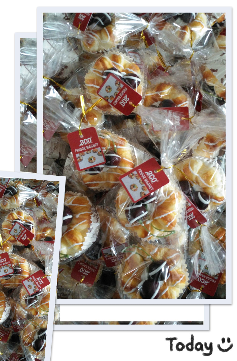 New and unique European-style paper cup bread model fridge magnets, creative home decoration window display INS set, baking supplies set pic 7