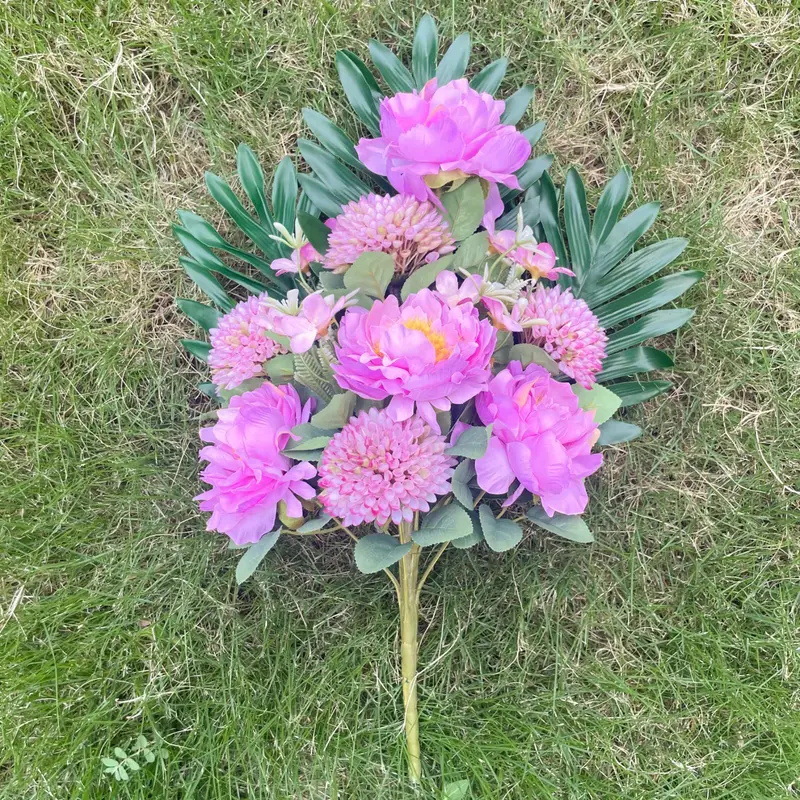 高端清明节冬至仿真假花礼堂跨境外贸批发白色葬礼人造仿真墓地花详情9