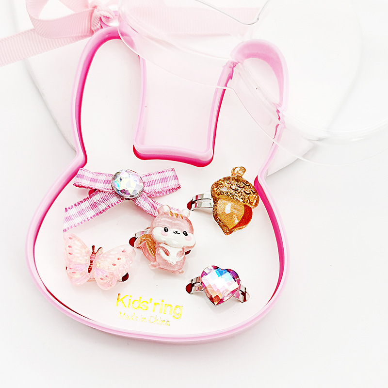 【可以】新品儿童卡通戒指可调节树脂戒指幼儿园生日礼物玩具饰品详情12