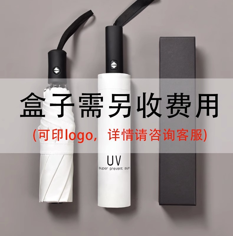 二十四骨黑胶雨伞全自动商务加固防风防晒折叠伞高级感LOGO太阳伞详情2