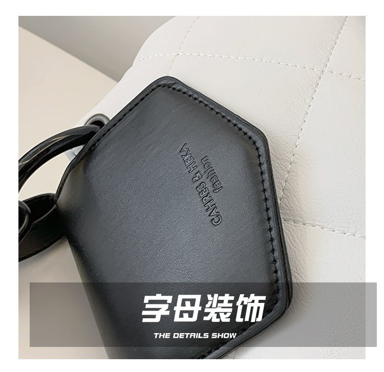 包包女2024新款菱格绣线拼接链条饺子包洋气潮流单肩斜挎手提包包详情7