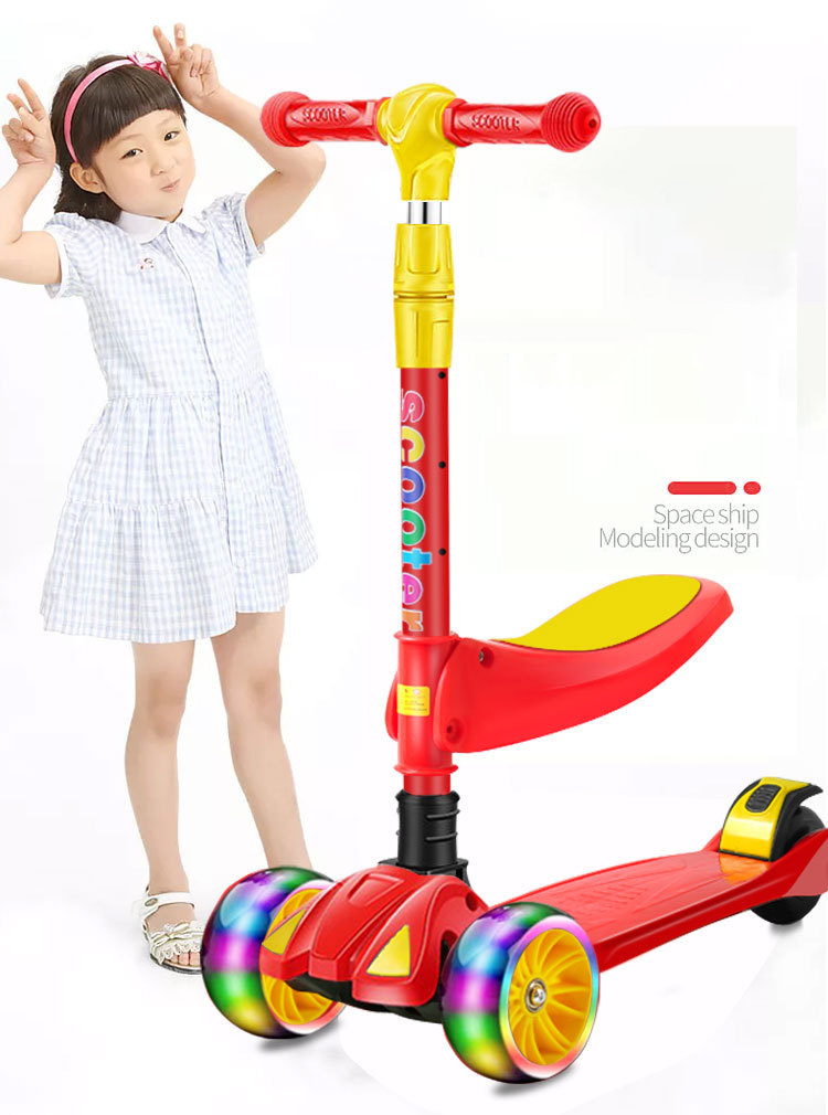 新款儿童滑板车三合一2-12岁男女宝宝户外可坐一件代发折叠滑滑车详情11