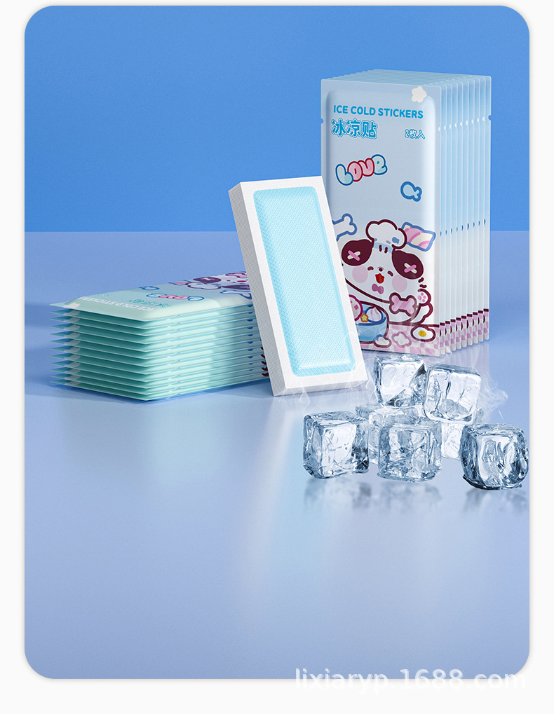 卡通风格款冰凉贴降温神器清凉冰贴夏天手机物理制冷退热散热学生详情19