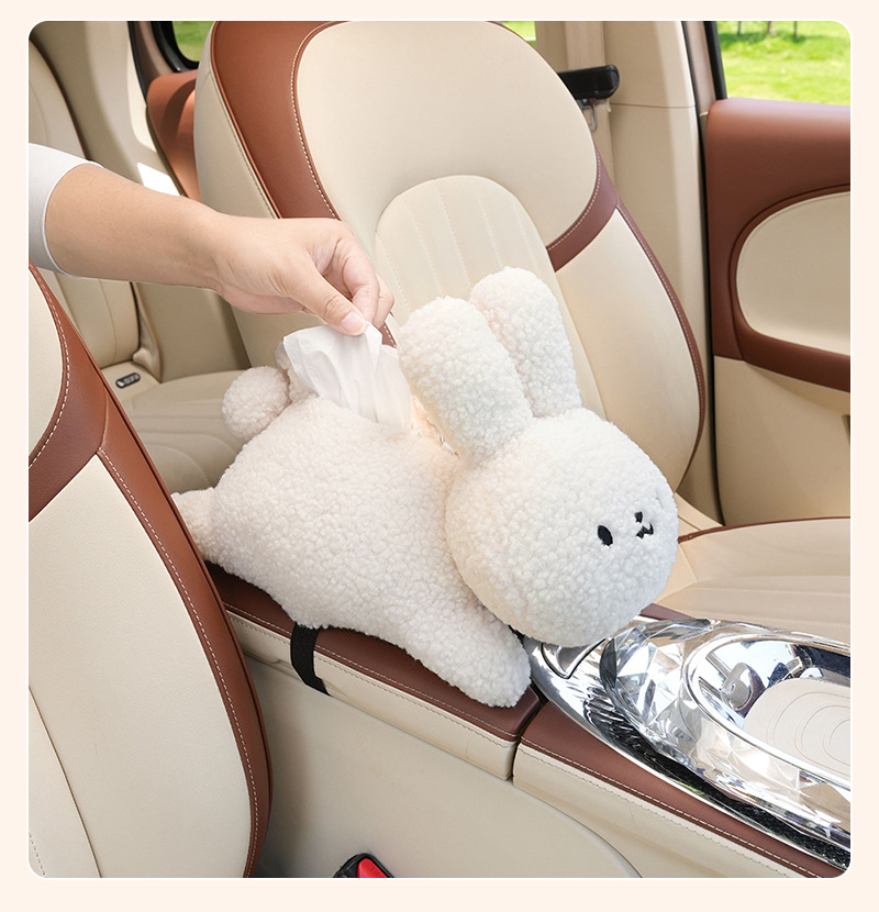 Original cute rabbit tissue box, bedroom and living room desktop decoration, tissue box, creative cartoon multi-functional tissue bag pic 15