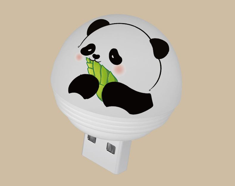 Smart voice USB charging Panda light, voice-controlled night light for bedroom and bathroom, mini soft light, seven-color night light pic 12