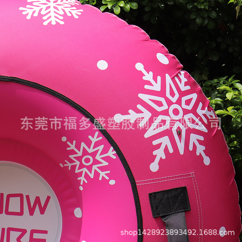 加厚耐寒pvc充气滑雪圈带布套夹网底户外雪地拖拉圈玩雪滑雪工具详情8