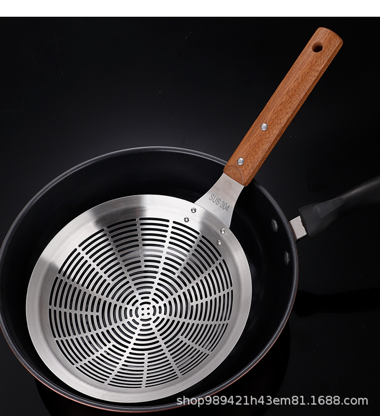 304不锈钢漏勺加大号实木手柄加厚大笊篱过滤勺厨房家用捞面饺子详情12