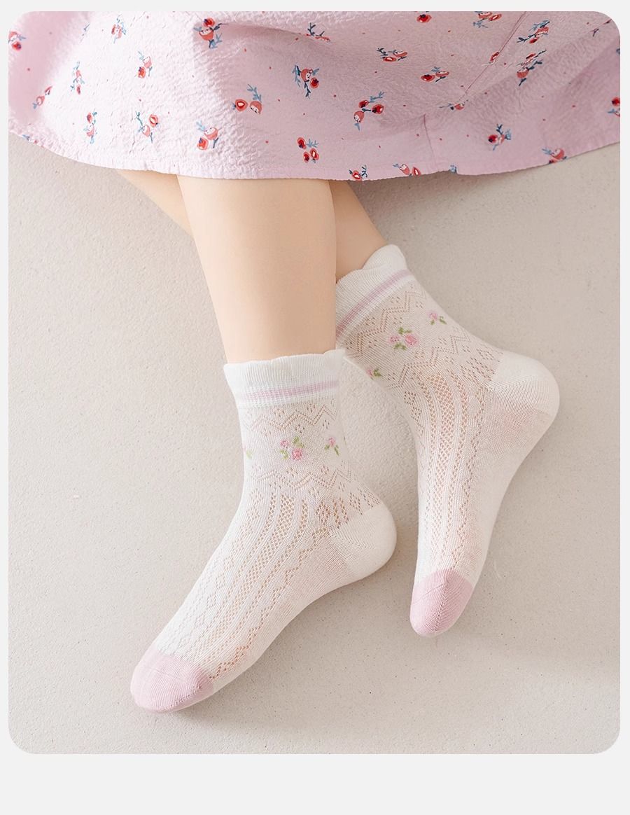 儿童袜子女童夏季薄款小女孩网眼短袜春袜宝宝春夏天童袜详情12