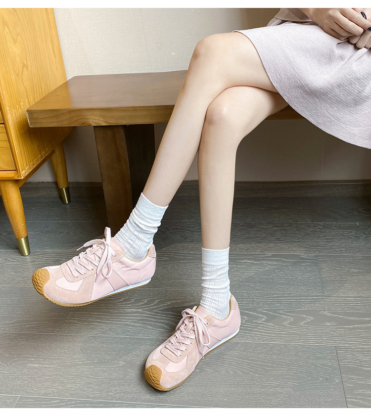 【高品质】芒果头小众舒适拼接皮面拼色德训鞋美式复古运动休闲鞋详情19