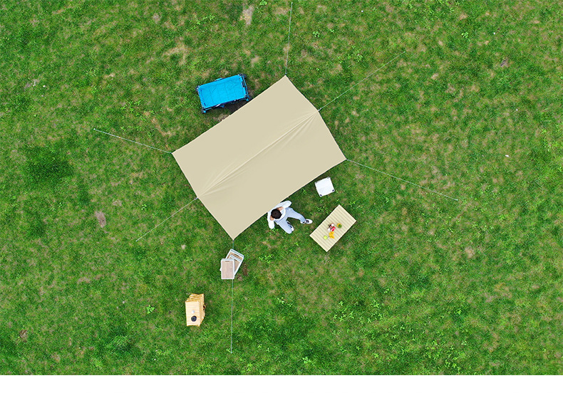 户外露营天幕野餐方形遮阳黑胶加厚防晒涂层野营防雨遮阳棚防暴雨详情22