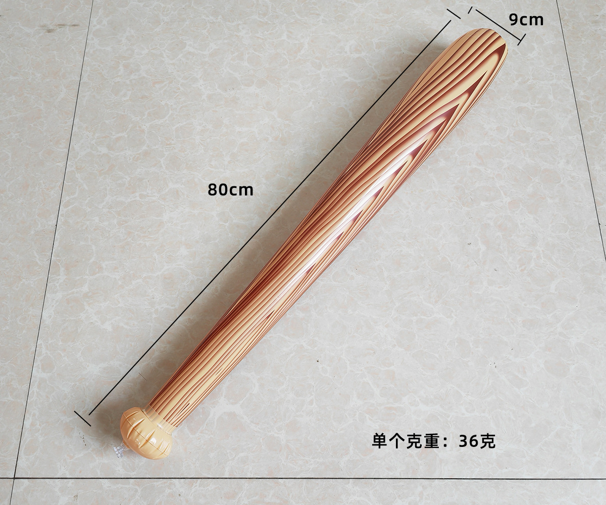 充气棒球棒现货pvc木纹棒球棒木头棒子跨境充气玩具加油充气棒详情11