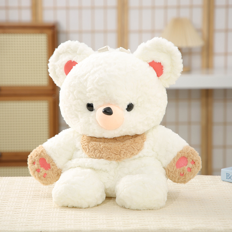 新款可爱小熊毛绒双肩包百搭甜美毛绒包包卡通玩偶公仔趴趴包批发详情2