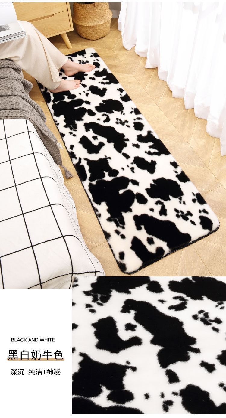 仿兔毛印花床边垫轻奢书房地毯客厅耐脏柔软地垫卧室脚垫家用垫子跨境出口防滑垫水晶绒地垫家用厨房浴室吸水防滑地垫防滑详情22