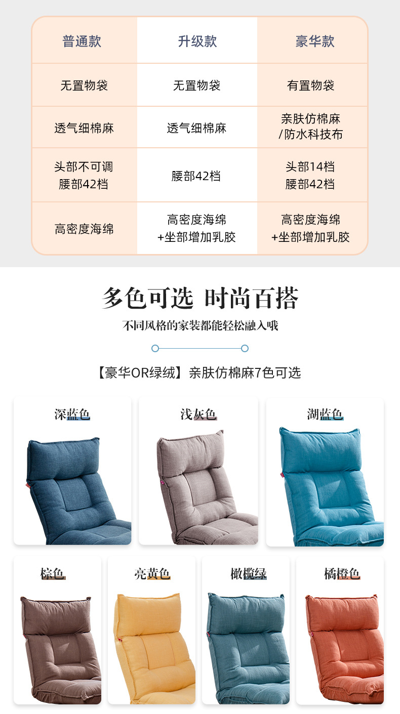 Lazy sofa, cross-border single tatami, Japanese Internet celebrity, adjustable living room, bedroom, balcony, bay window backrest sofa pic 6
