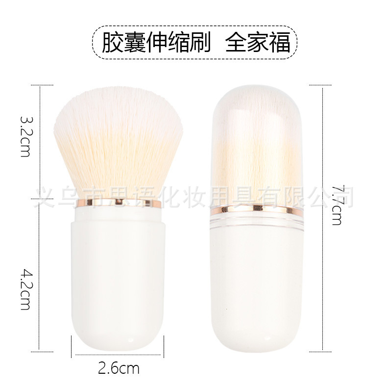New single-piece portable capsule retractable blush brush, plastic fiber bristle makeup tool, multi-functional mini brush pic 10