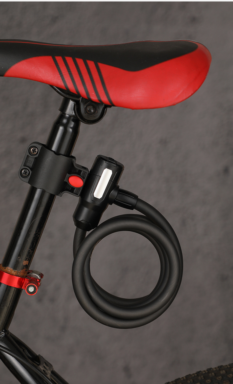 New bicycle lock, mountain road bike anti-theft thickened steel wire lock, electric bike steel cable key lock, cycling equipment pic 14