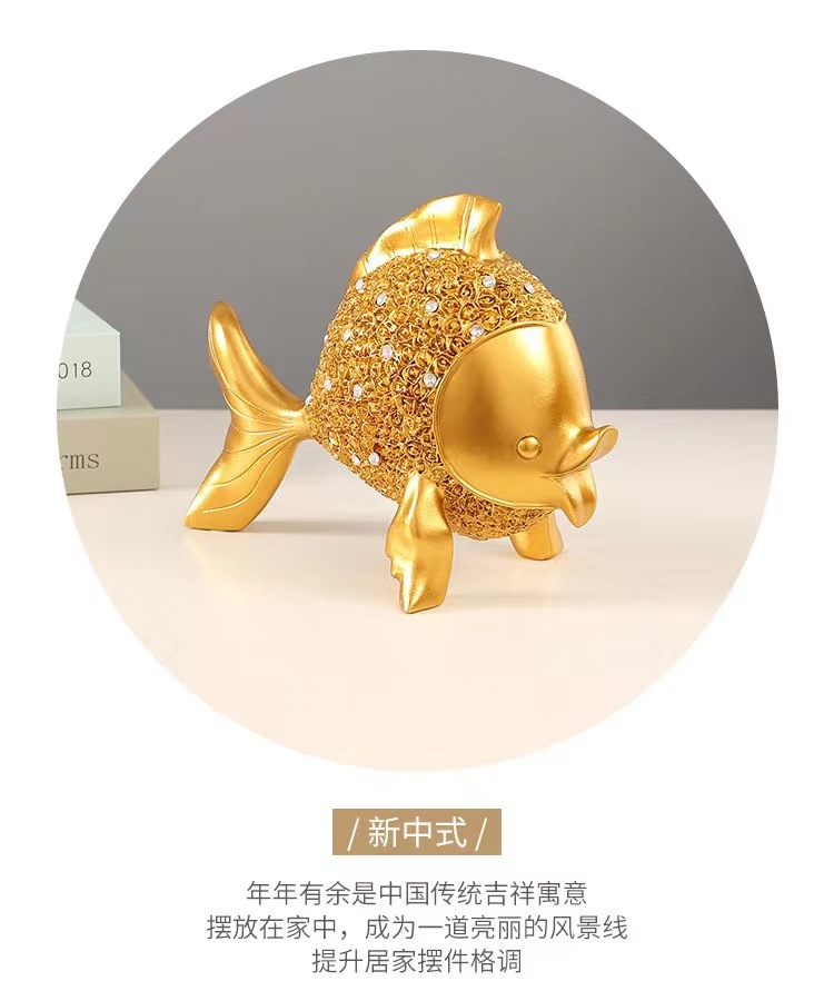 Every year, there are fish-bringing wealth ornaments. The light luxury entrance hall, living room, TV cabinet, wine cabinet, and office desk decorations are all exquisitely handcrafted pic 13