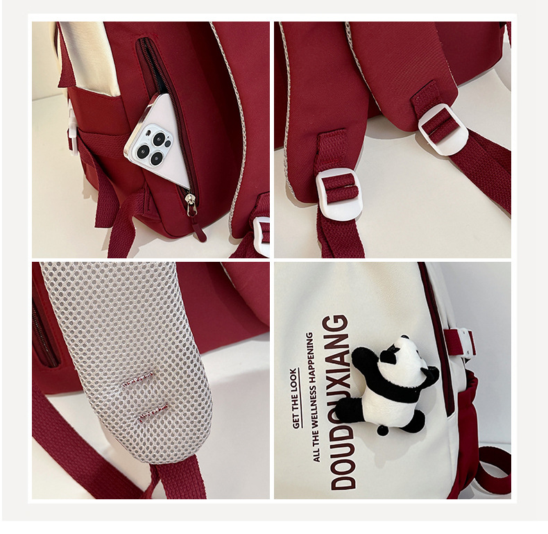 新款时尚休闲书包少女中学生双肩包高颜值大容量情侣双肩电脑包详情48