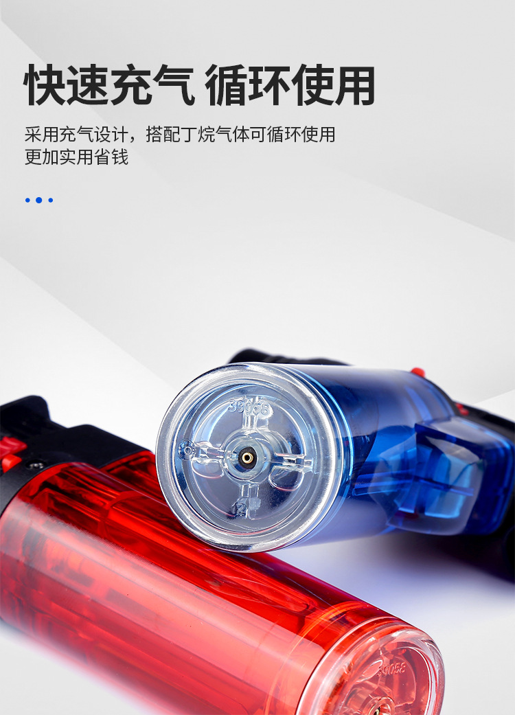 跨境家用喷火小焊枪蓝焰明火点火器户外便携防风烧烤直冲打火机详情7