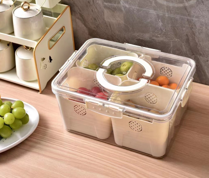 PET thickened fresh-keeping storage box, sealed refrigerator fruit and vegetable storage packaging box, frozen draining with lid pic 1