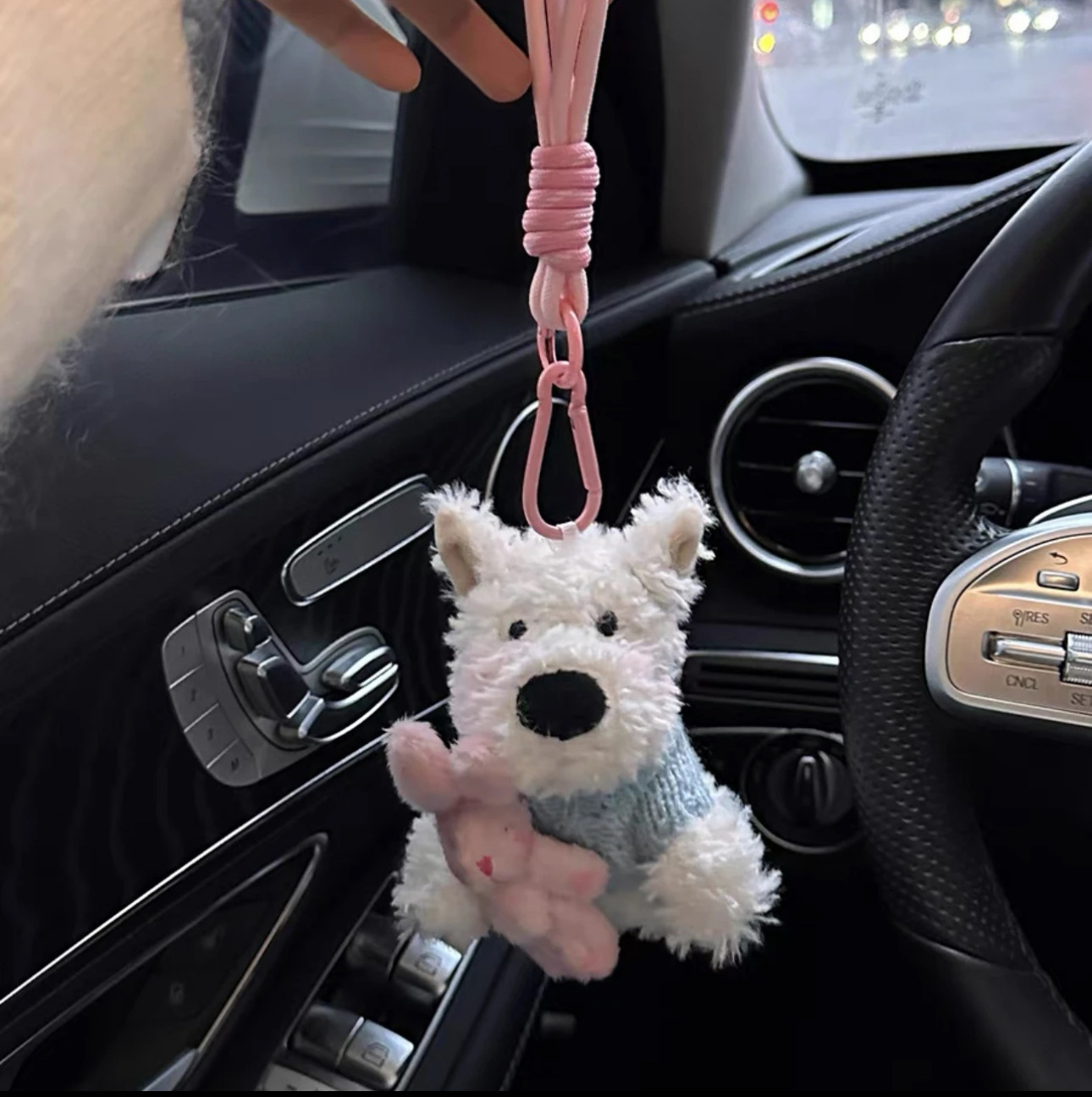 网红爆款西高地毛绒挂件公仔可爱潦草小狗包包挂饰车载摆件小礼物详情16