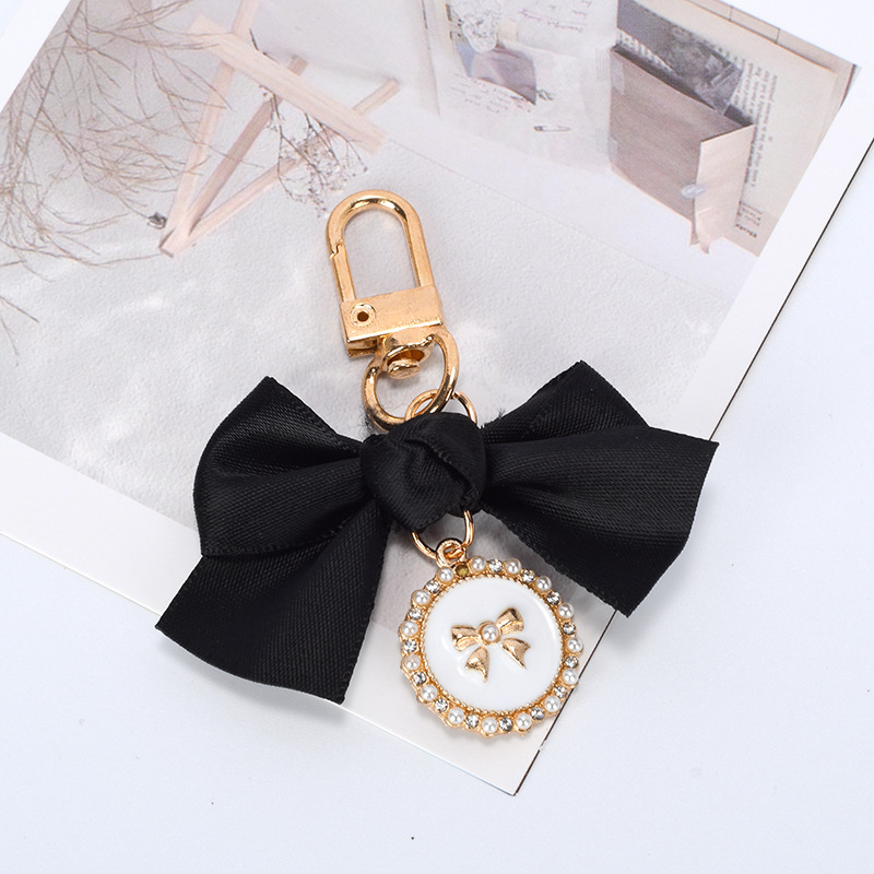 创意小香风蝴蝶结钥匙扣链 可爱女生包包挂件ins爱心珍珠挂饰礼物详情13