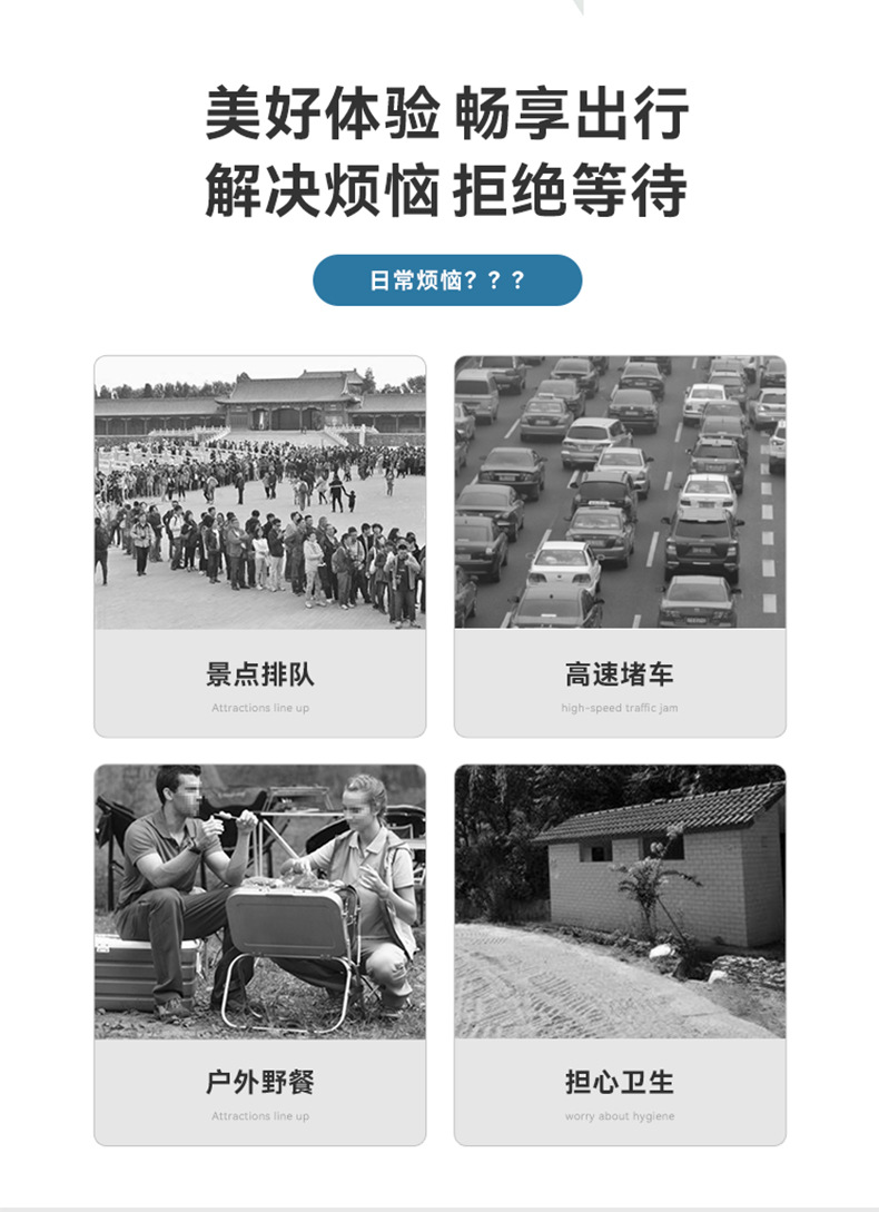 跨境户外折叠马桶车载便携式坐便器移动马桶露营厕所固化剂应急包详情3